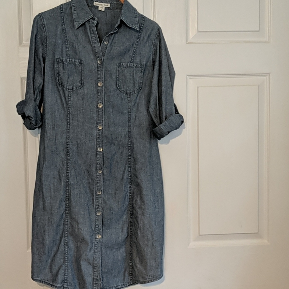 Chambray shirt dress